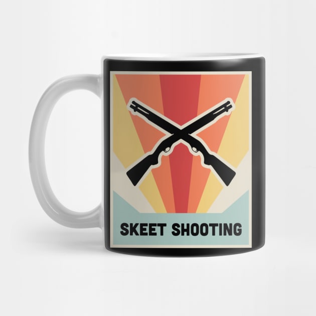 Vintage Style Shotgun Skeet Shooting Poster by Wizardmode